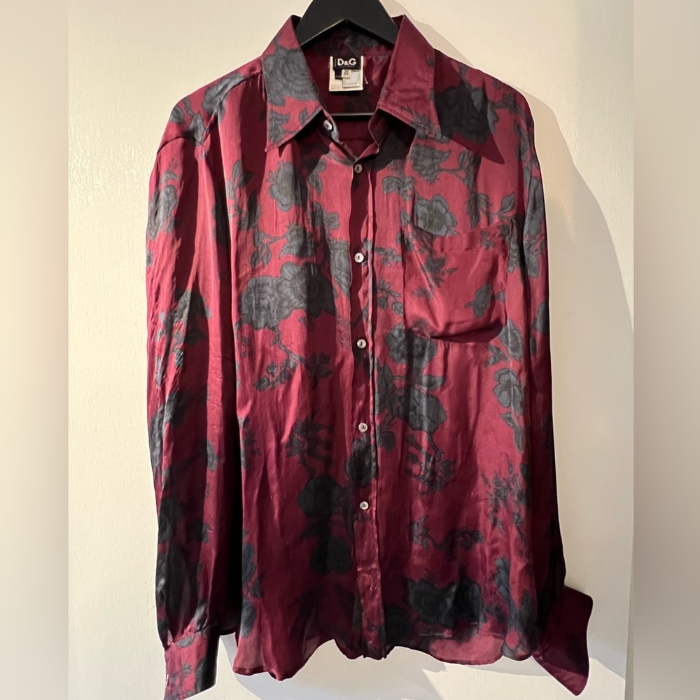 Dolce & Gabanna Runway silk dress shirt floral pattern